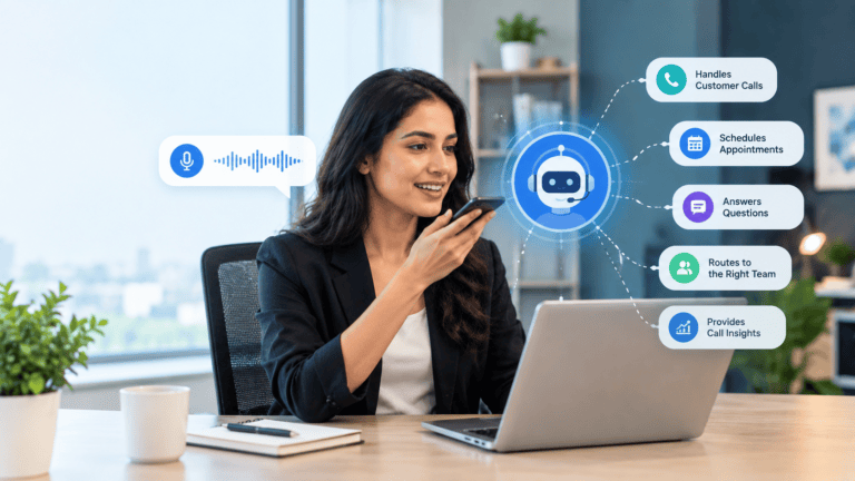 AI Voice Assistant in a Modern Workspace
