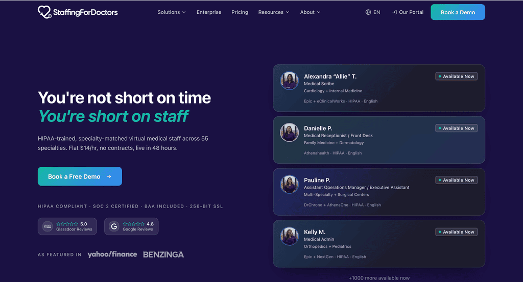 Staffing for Doctors, Brand Sreenshot